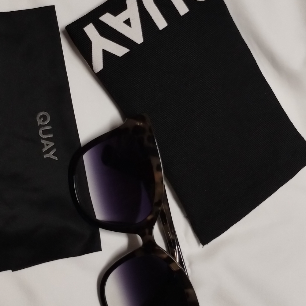 Quay Australia Tortoiseshell Frame Sunglasses with Gradient Purple Lenses